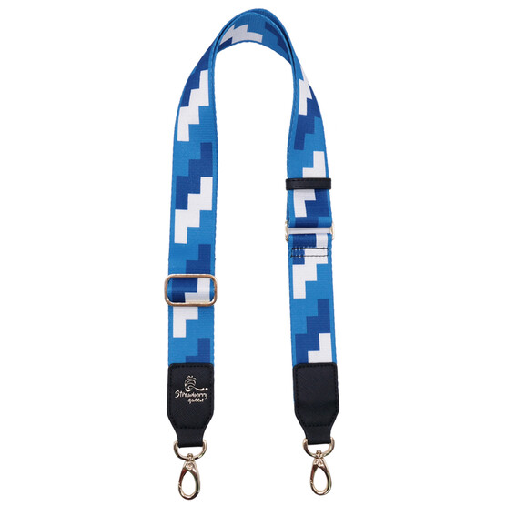 ADJUSTABLE STYLISH MOTIF BAG STRAP - S, NAVY BLUE